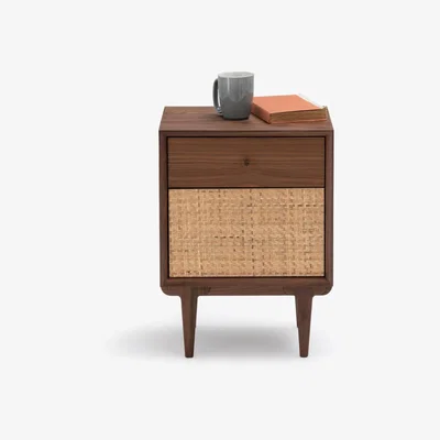 La Redoute Dalqui Vintage Walnut and Cane Bedside Table