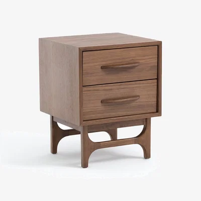 La Redoute Larsen Vintage Walnut 2-Drawer Bedside Table