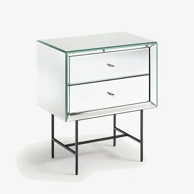 La Redoute Khonsou Bedside Table in MDF and Mirror