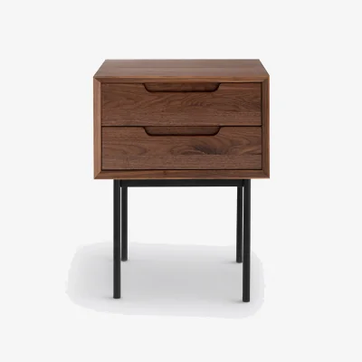 La Redoute Noyeto 2-Drawer Wood & Metal Bedside Table