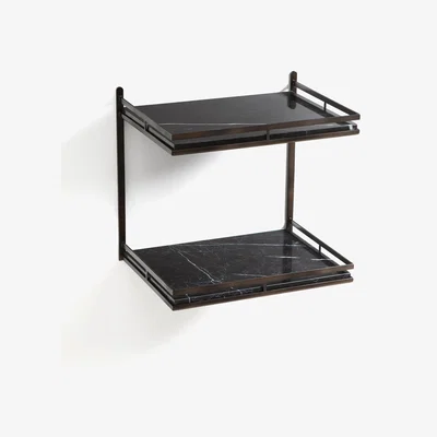 La Redoute Janita Wall Bedside Table in Marble & Metal