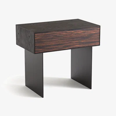 La Redoute Fergus Ebony, Oak and Metal Bedside Table