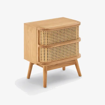 La Redoute Laora Cane Bedside Table with 1 Drawer