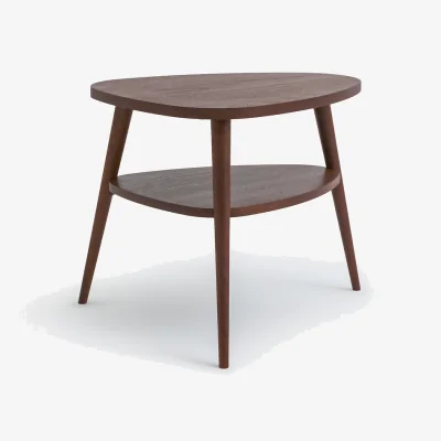 La Redoute Quilda Walnut/Veneer Two-Tier Vintage Bedside Table