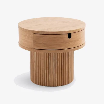 La Redoute Tamita 1-Drawer Fluted Base Bedside Table