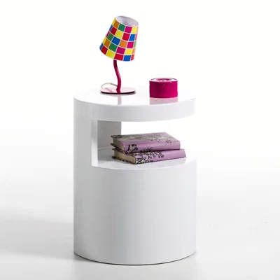 La Redoute Newark Cylindrical Glossy Bedside Table