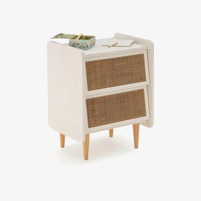 La Redoute Taga 2-Drawer Cane Bedside Table
