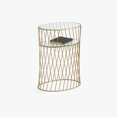 La Redoute Elori Metal and Glass Bedside Table