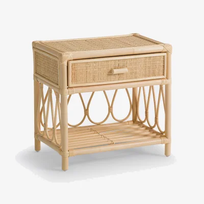 La Redoute Kiara 1 Drawer and 1 Shelf Rattan Bedside Table