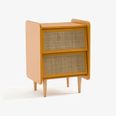 La Redoute Taga 2-Drawer Cane Bedside Table
