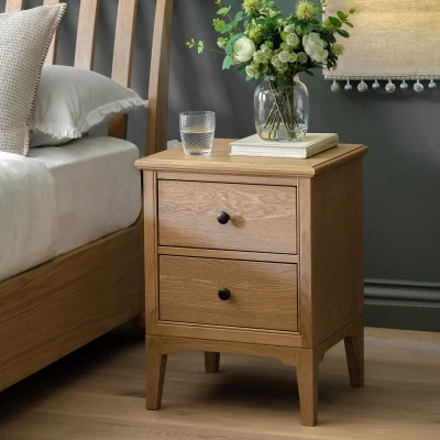 La Redoute Harriet Oak 2 Drawer Bedside Table