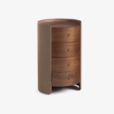 La Redoute Firmo Walnut & Leather Bedside Table Drawers