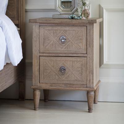 La Redoute Nashik 2 Drawer Ash Wood Parquet Bedside Table