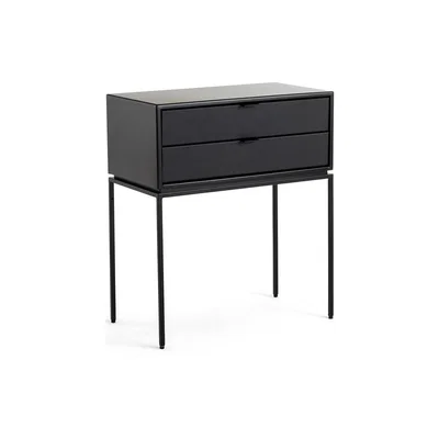La Redoute Réalto Metal & Leather Bedside Table