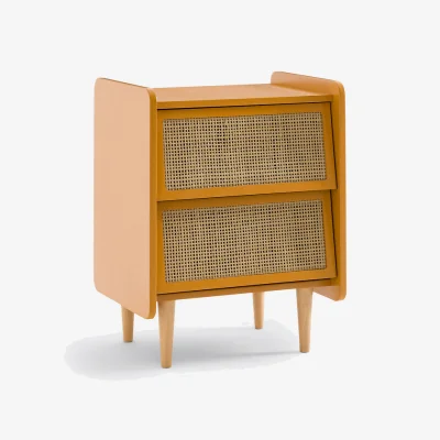 La Redoute Kaya Bedside Table with 2 Cane Drawers