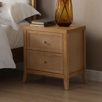 La Redoute Noah Rattan 2 Drawer Bedside Table