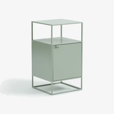 La Redoute Miva Steel Bedside Table in Steel with 1 Door