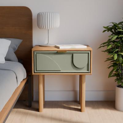 La Redoute Piza Geometric Mango Wood 1 Drawer Bedside Table
