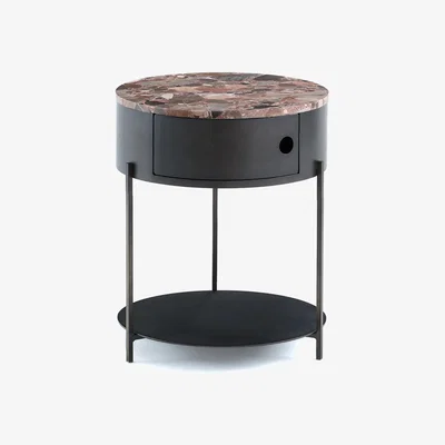 La Redoute Talbingo Marble and Metal Bedside Table