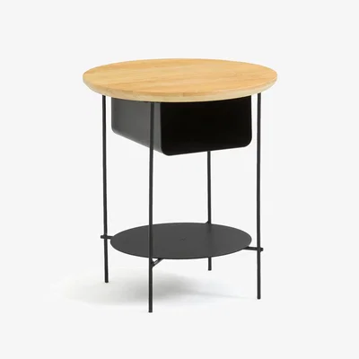 La Redoute Bangor Steel and Birch Bedside Table