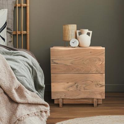 La Redoute Dawson Rustic Acacia Wood Two Drawer Bedside Table