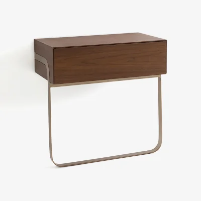 La Redoute Merten Walnut Wall-Mounted Bedside Table
