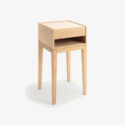 La Redoute Nizou Bedside Table in Solid Oak and Veneer, Designed By Emmanuel Gallina