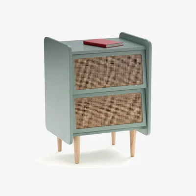 La Redoute Taga 2-Drawer Cane Bedside Table