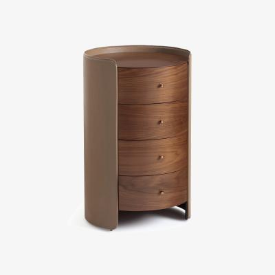 La Redoute Firmo Walnut & Leather Bedside Table Drawers