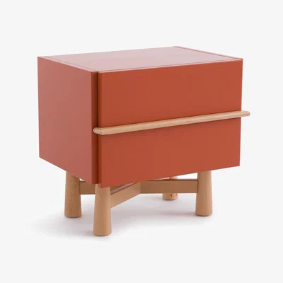 La Redoute Japoto Lacquered MDF and Solid Beech Bedside Table