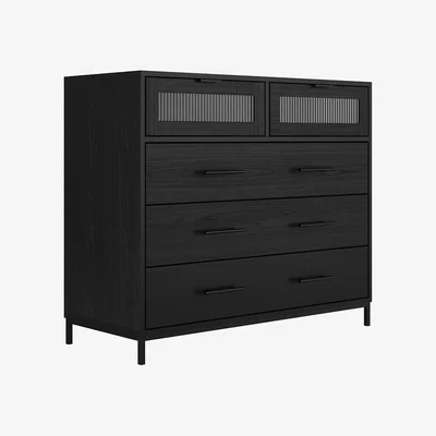 La Redoute Edris Industrial Reeded 1 Drawer Bedside Cabinet