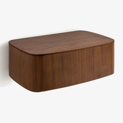 La Redoute Willow Walnut Or Oak Veneer Wall-Mounted Bedside Table