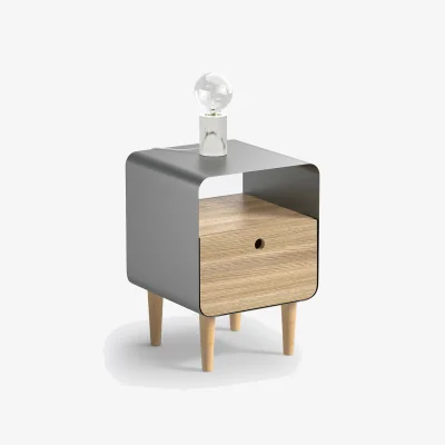 La Redoute Joris Bedside Table in Ash Veneer and Metal