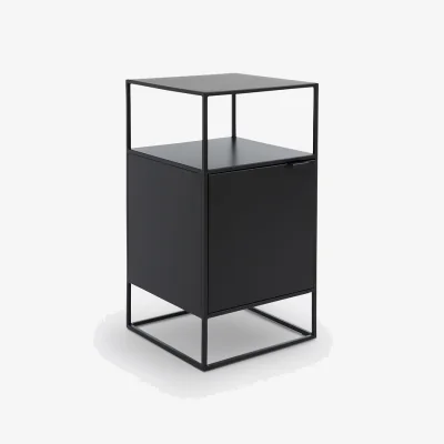 La Redoute Miva Steel Bedside Table in Steel with 1 Door