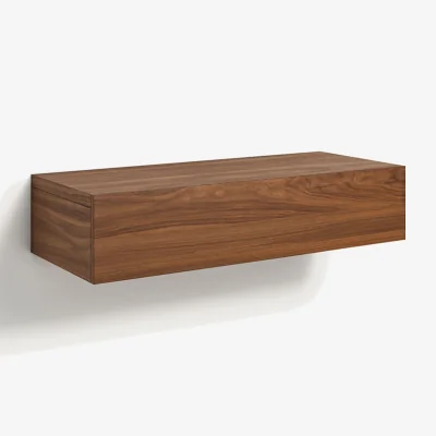 La Redoute Vesper Solid Walnut 1-Drawer Floating Bedside Table