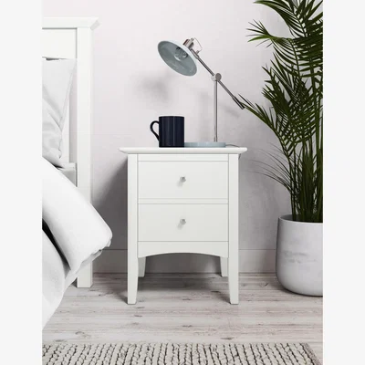 Marks & Spencer Gallery Direct Hastings 2 Drawer Bedside Table - Soft White, Soft White