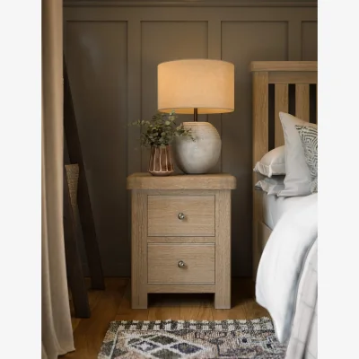 Marks & Spencer Corndell Normandy Oak Bedside Table Neutral