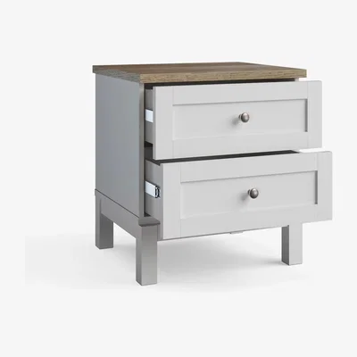 Marks & Spencer M&S Salcombe Bedside Table - Light Grey, Light Grey,Natural