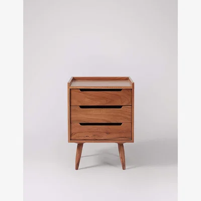 Marks & Spencer Swoon Southwark Acacia Wood 3 Drawer Bedside Table Brown