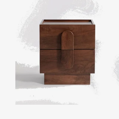 Marks & Spencer Swoon Rolo 2 Drawer Bedside Table Brown