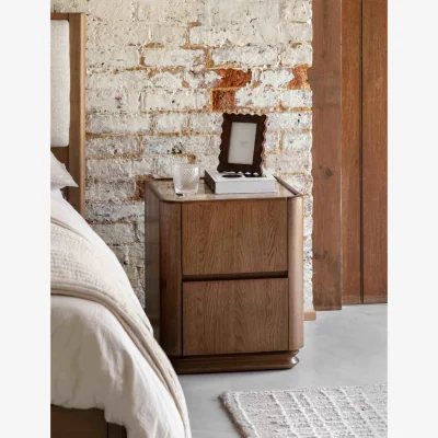 Marks & Spencer Gallery Direct Dempsey Two Drawer Bedside Table Brown
