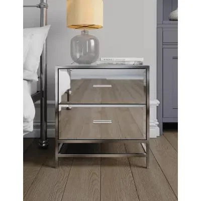 Marks & Spencer M&S Skylar Bedside Table - Silver, Silver