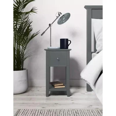 Marks & Spencer M&S Set of 2 Hastings Small Bedside Tables - Dark Grey, Mid Blue,Dark Grey,Grey