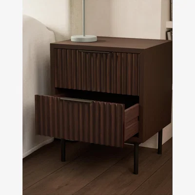 Marks & Spencer M&S Collection Wharf 2 Drawer Bedside Table - Walnut, Walnut