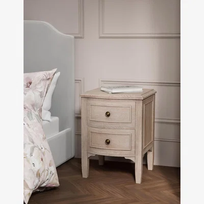 Marks & Spencer M&S Crescent 2 Drawer Bedside Table - Natural, Natural
