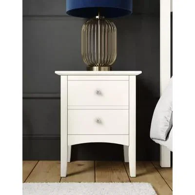 Marks & Spencer M&S Hastings Bedside Table - Dark Grey, Dark Grey,Ivory