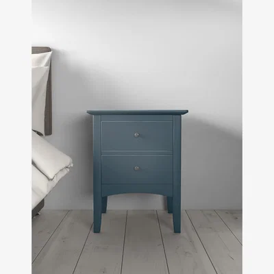 Marks & Spencer M&S Hastings 2 Drawer Bedside Table - Mid Blue, Dark Grey,Mid Blue