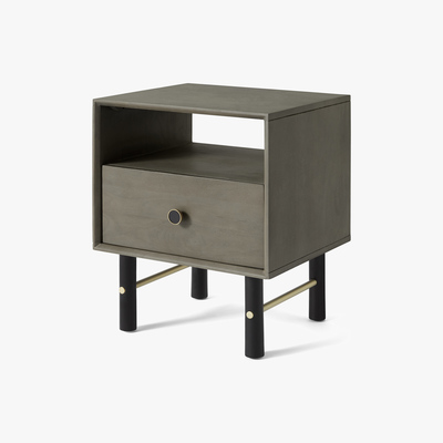 Made.com Liaka Bedside Table, Grey Mango Wood