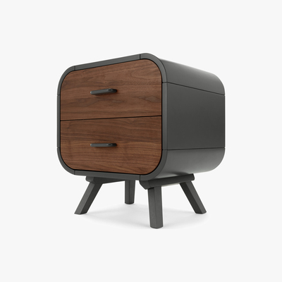 Made.com Fonteyn Bedside Table, Walnut and  Grey