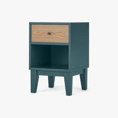 Made.com Ralph Bedside Table, Oak & Teal